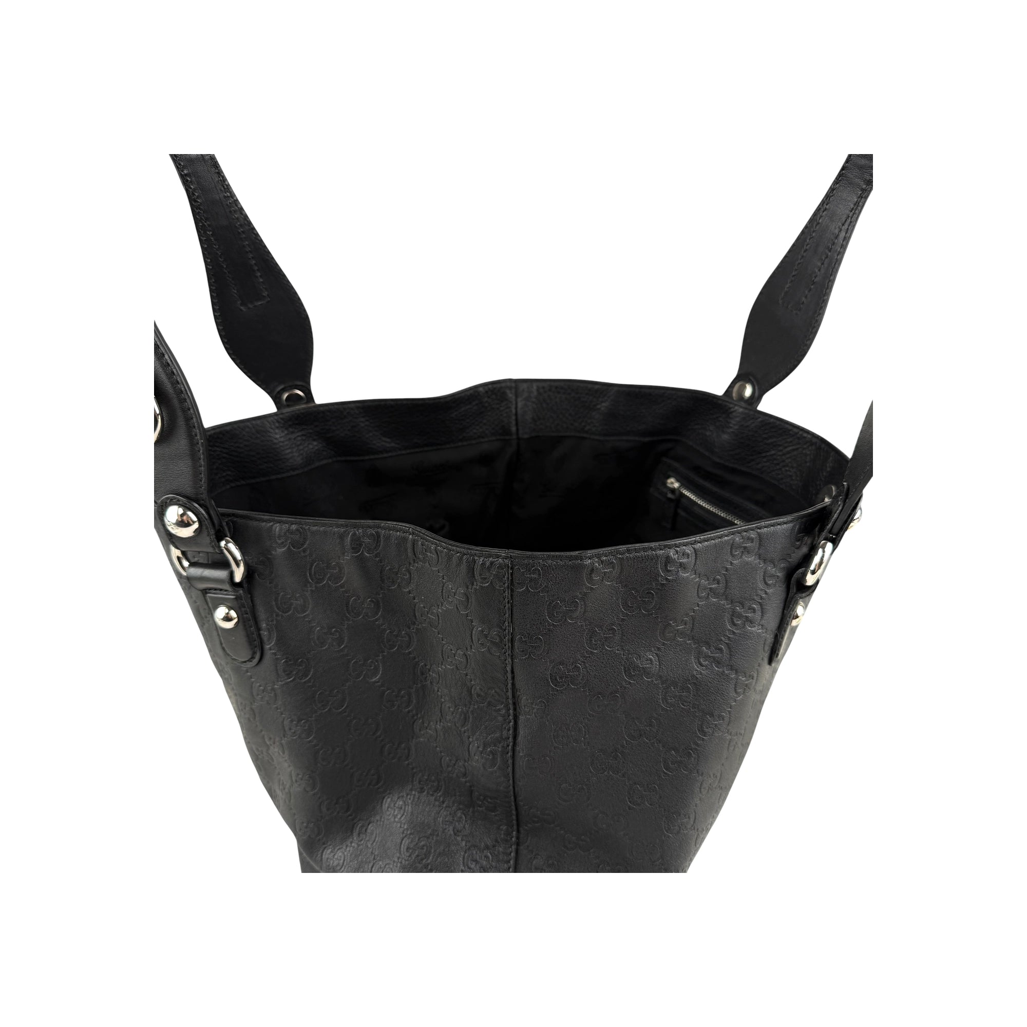 Gucci Black Guccissima Leather Icon Bit Tote Bag