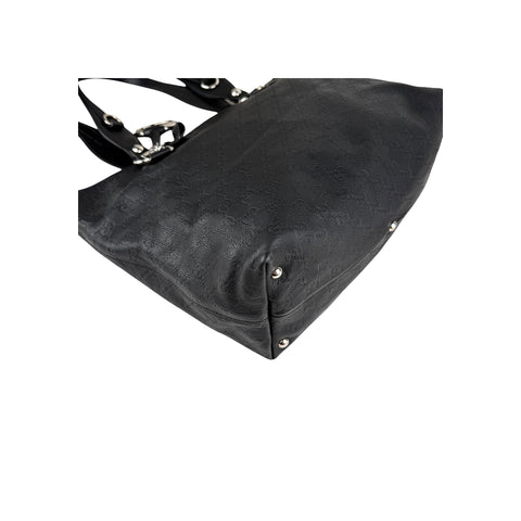 Gucci Black Guccissima Leather Icon Bit Tote Bag