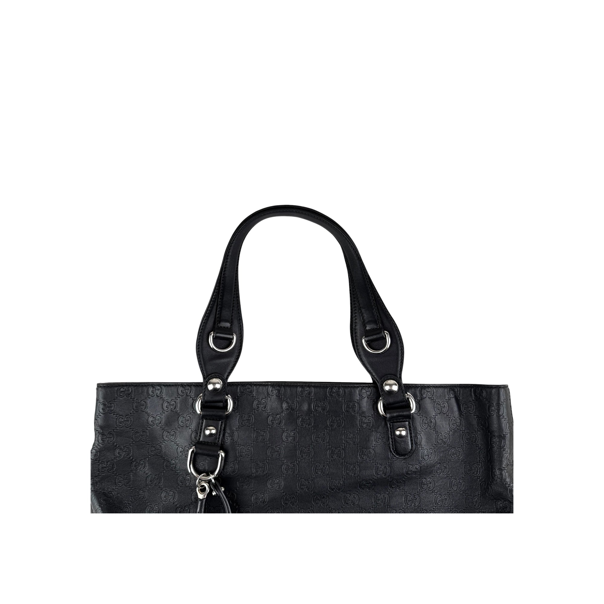 Gucci Black Guccissima Leather Icon Bit Tote Bag