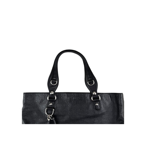 Gucci Black Guccissima Leather Icon Bit Tote Bag