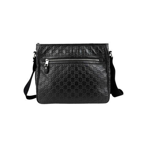 Gucci Black Guccissima Web Crossbody Bag