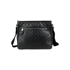 Gucci Black Guccissima Web Crossbody Bag