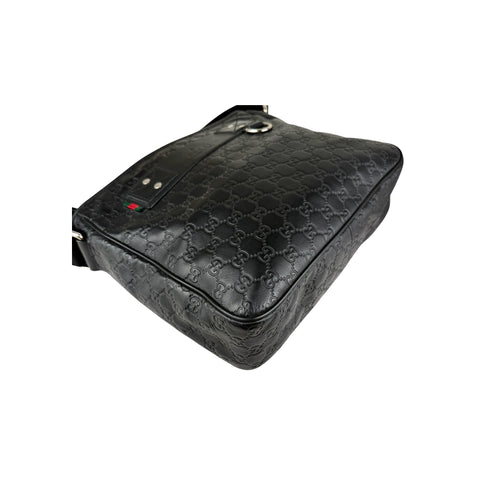 Gucci Black Guccissima Web Crossbody Bag