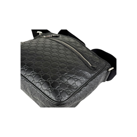 Gucci Black Guccissima Web Crossbody Bag