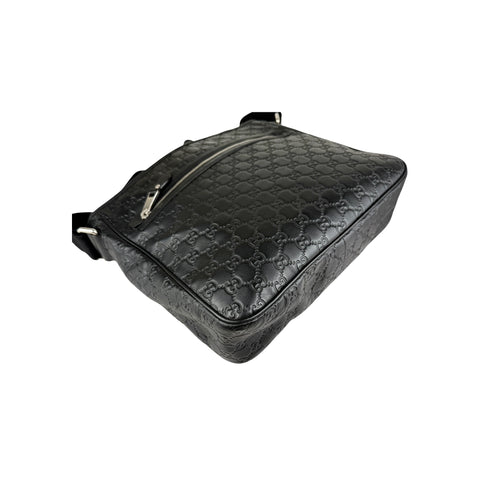 Gucci Black Guccissima Web Crossbody Bag
