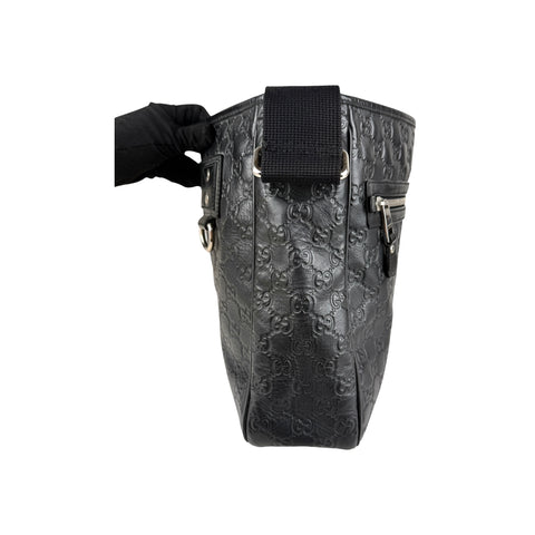 Gucci Black Guccissima Web Crossbody Bag