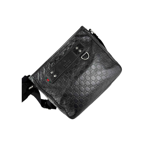 Gucci Black Guccissima Web Crossbody Bag