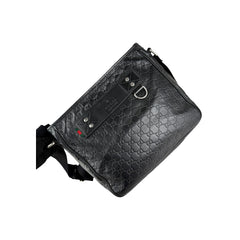Gucci Black Guccissima Web Crossbody Bag