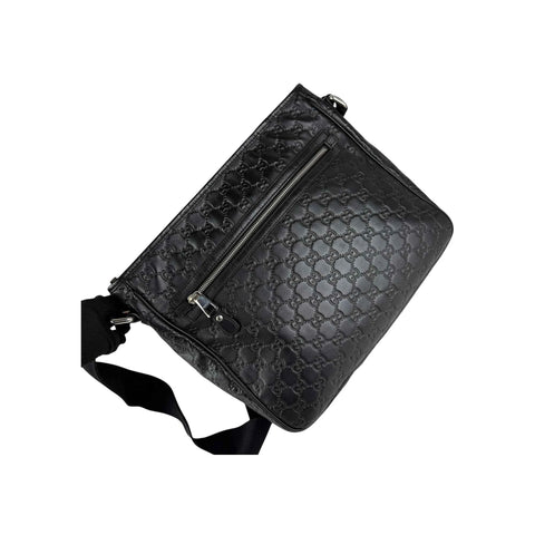 Gucci Black Guccissima Web Crossbody Bag