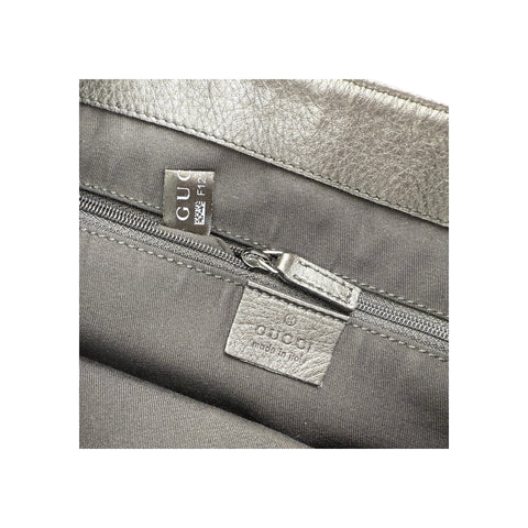 Gucci Black Horsebit Canvas/Leather Hobo Bag
