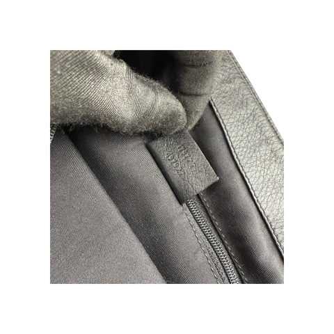 Gucci Black Horsebit Canvas/Leather Hobo Bag