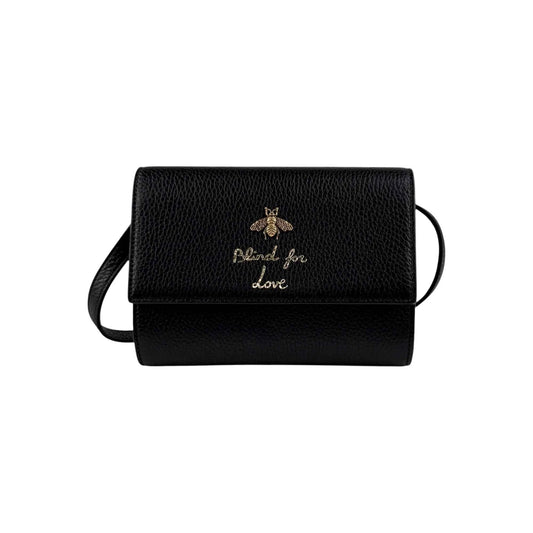 Gucci Black Leather Blind for Love Flap Crossbody Bag
