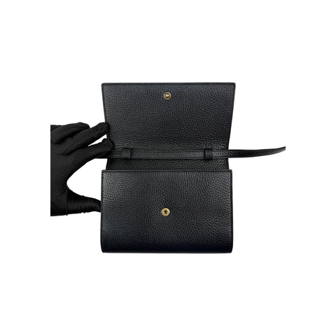 Gucci Black Leather Blind for Love Flap Crossbody Bag