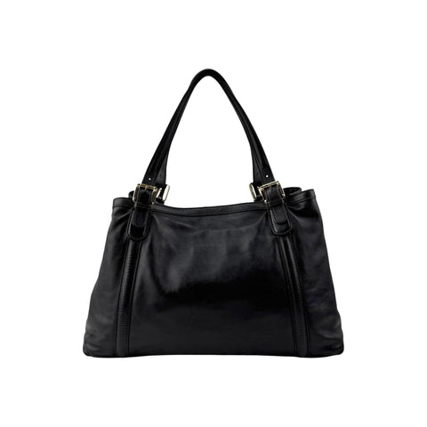 Gucci Black Leather Britt Hobo Messenger Bag