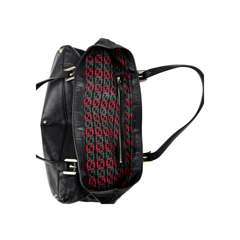 Gucci Black Leather Britt Hobo Messenger Bag
