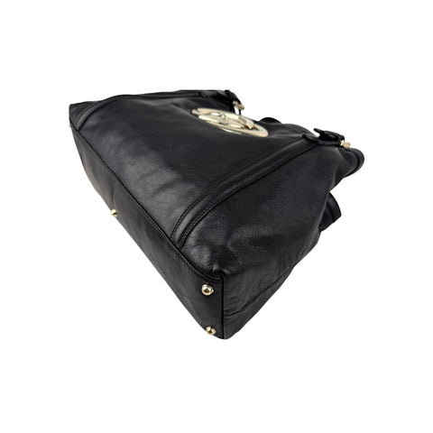 Gucci Black Leather Britt Hobo Messenger Bag