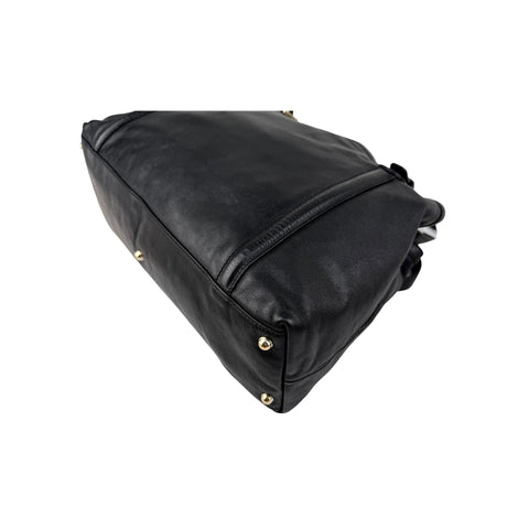 Gucci Black Leather Britt Hobo Messenger Bag