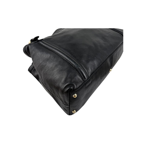 Gucci Black Leather Britt Hobo Messenger Bag