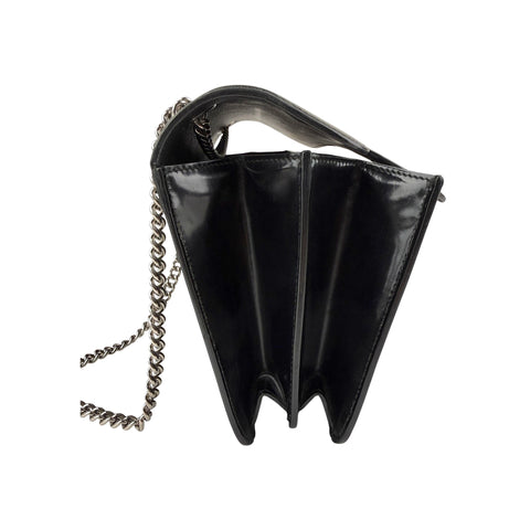 Gucci Black Polished Calfskin Leather Interlocking G Shoulder Bag