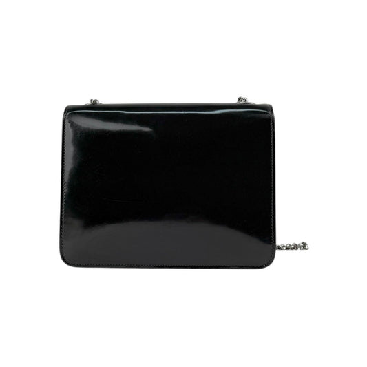 Gucci Black Polished Calfskin Leather Interlocking G Shoulder Bag