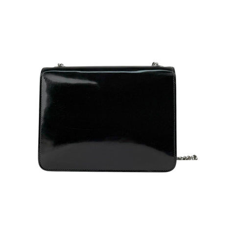 Gucci Black Polished Calfskin Leather Interlocking G Shoulder Bag