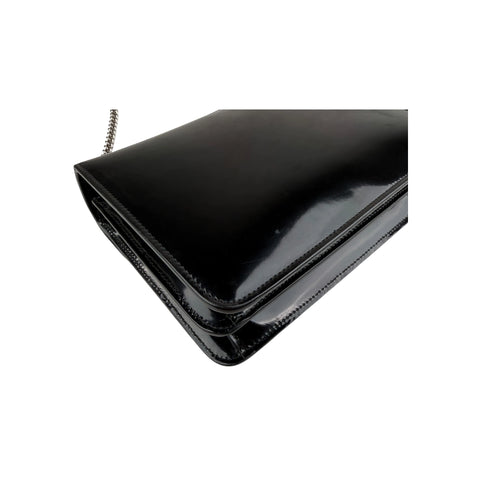 Gucci Black Polished Calfskin Leather Interlocking G Shoulder Bag