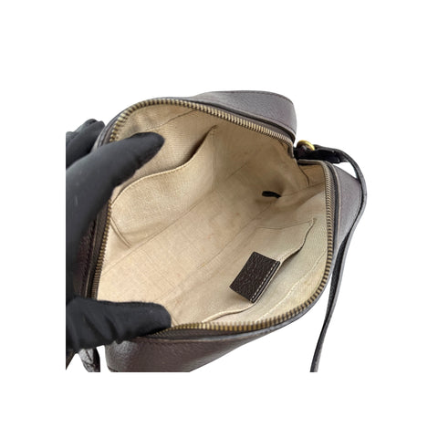 Gucci Black Smooth Leather Vintage Web Bee Shoulder Bag