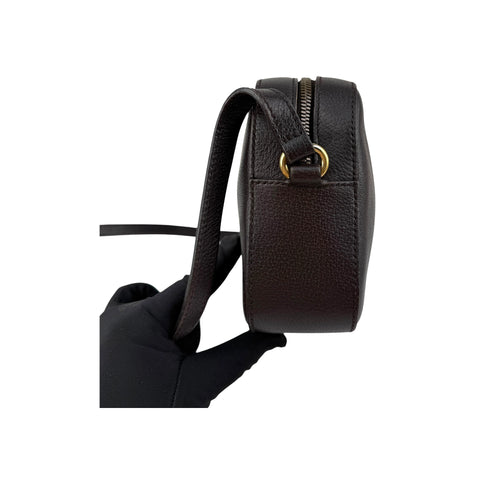 Gucci Black Smooth Leather Vintage Web Bee Shoulder Bag