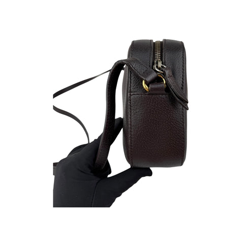 Gucci Black Smooth Leather Vintage Web Bee Shoulder Bag