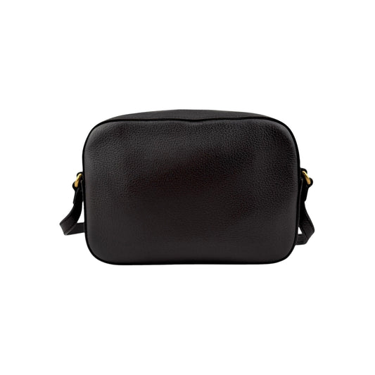 Gucci Black Smooth Leather Vintage Web Bee Shoulder Bag