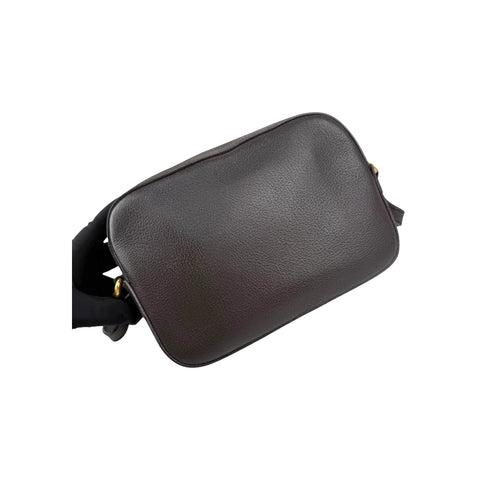 Gucci Black Smooth Leather Vintage Web Bee Shoulder Bag