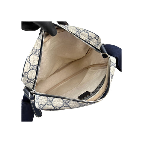 Gucci Blue/Beige GG Coated Canvas Crossbody Bag