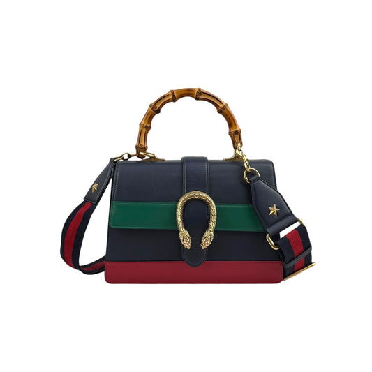 Gucci Blue/Green/Red Leather Dionysus Medium Top Handle Bag