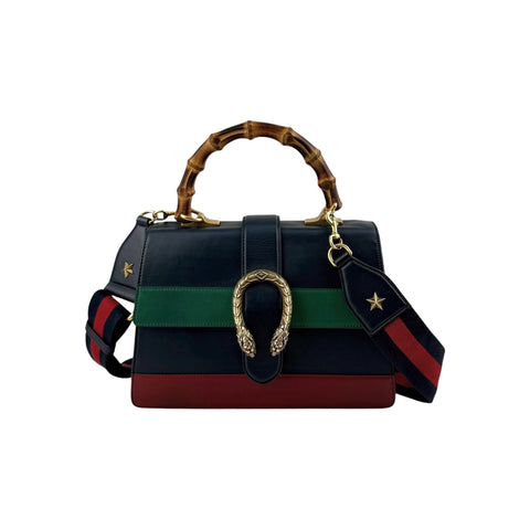 Gucci Blue/Green/Red Leather Dionysus Medium Top Handle Bag