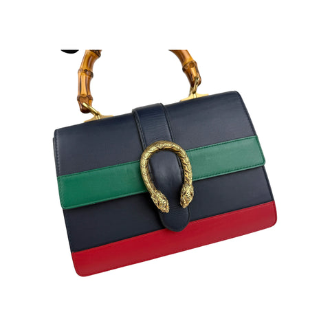 Gucci Blue/Green/Red Leather Dionysus Medium Top Handle Bag