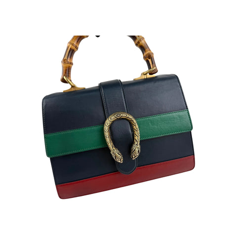 Gucci Blue/Green/Red Leather Dionysus Medium Top Handle Bag