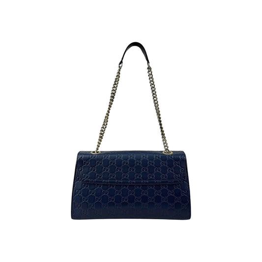Gucci Blue Guccissima Leather Emily Chain Shoulder Bag