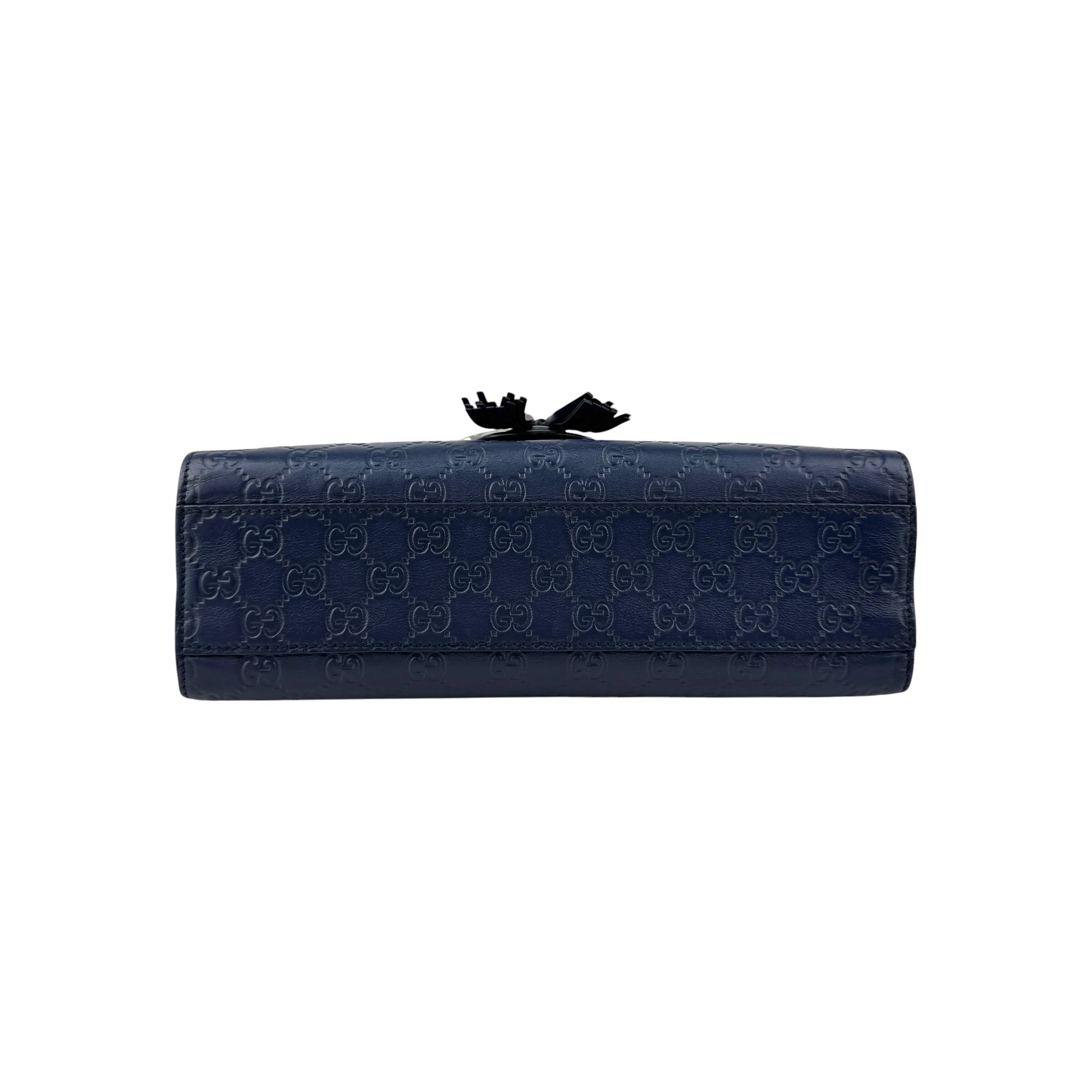 Gucci Blue Guccissima Leather Emily Chain Shoulder Bag