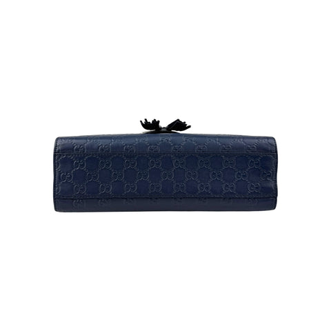 Gucci Blue Guccissima Leather Emily Chain Shoulder Bag