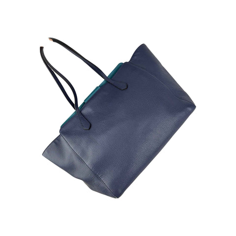 Gucci Blue/Teal Pebbled Leather Swing Tote Bag
