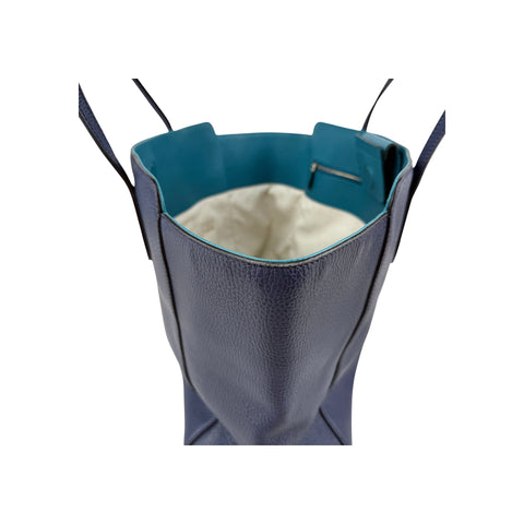 Gucci Blue/Teal Pebbled Leather Swing Tote Bag