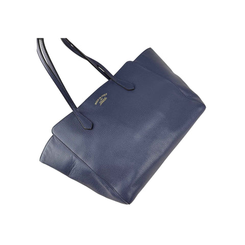 Gucci Blue/Teal Pebbled Leather Swing Tote Bag