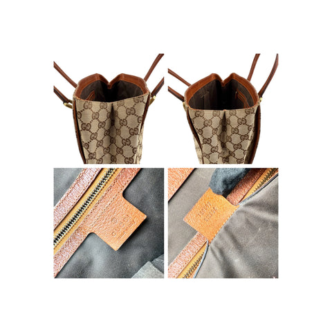 Gucci Brown/Beige GG Canvas Nailhead Tote Bag