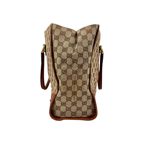 Gucci Brown/Beige GG Canvas Nailhead Tote Bag