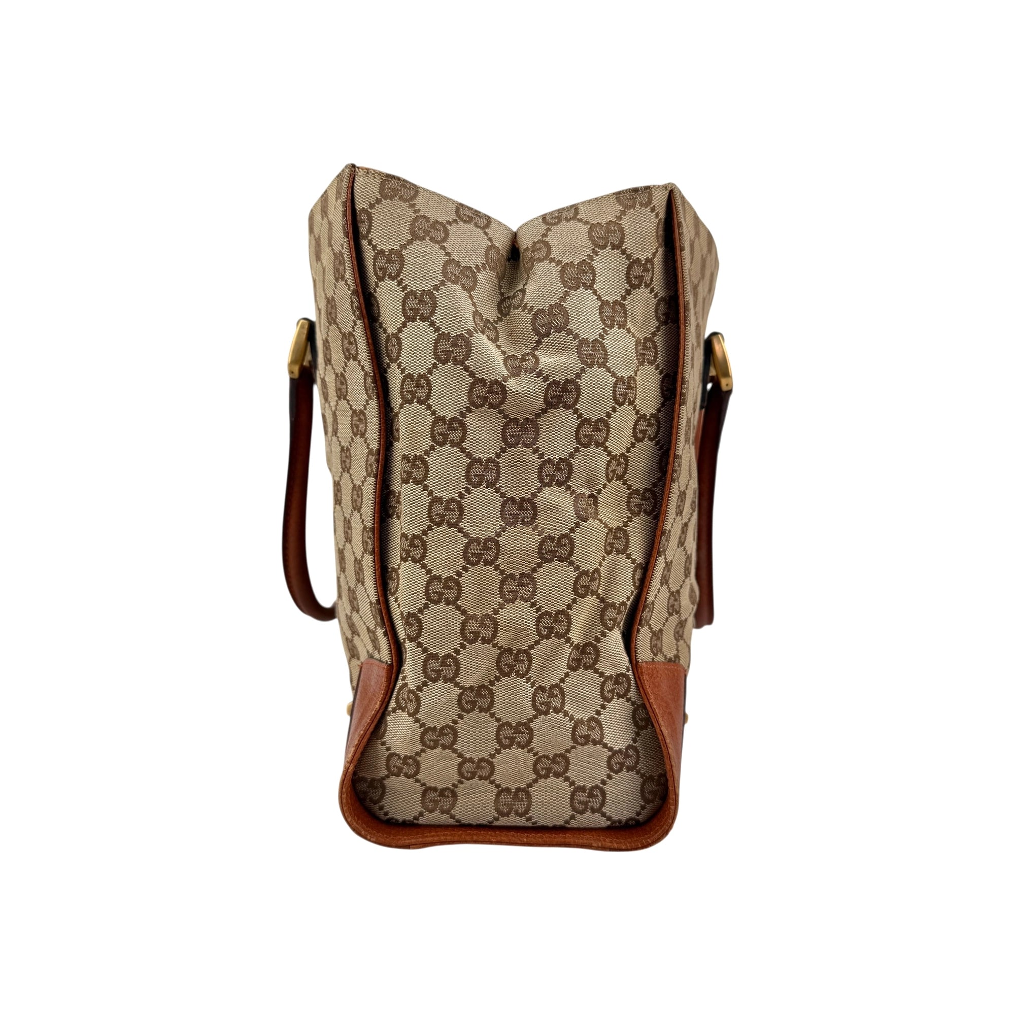 Gucci Brown/Beige GG Canvas Nailhead Tote Bag