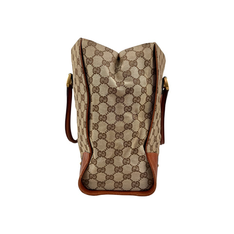 Gucci Brown/Beige GG Canvas Nailhead Tote Bag