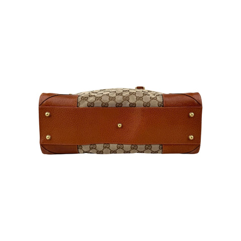 Gucci Brown/Beige GG Canvas Nailhead Tote Bag