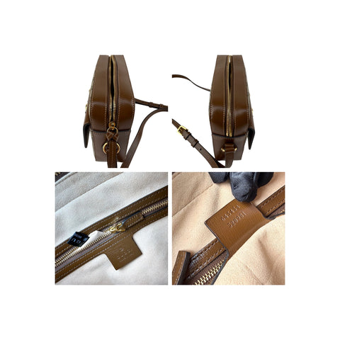 Gucci Brown/Beige GG Supreme Canvas and Leather Small Horsebit 1955 Shoulder Bag