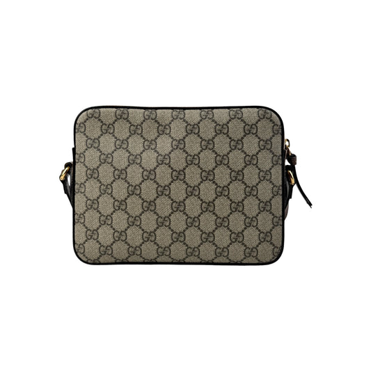 Gucci Brown/Beige GG Supreme Canvas and Leather Small Horsebit 1955 Shoulder Bag