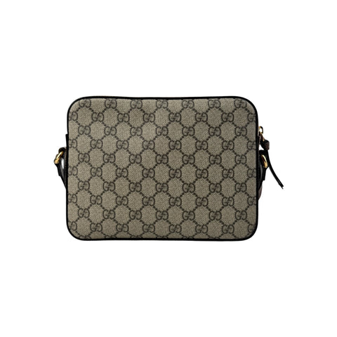 Gucci Brown/Beige GG Supreme Canvas and Leather Small Horsebit 1955 Shoulder Bag